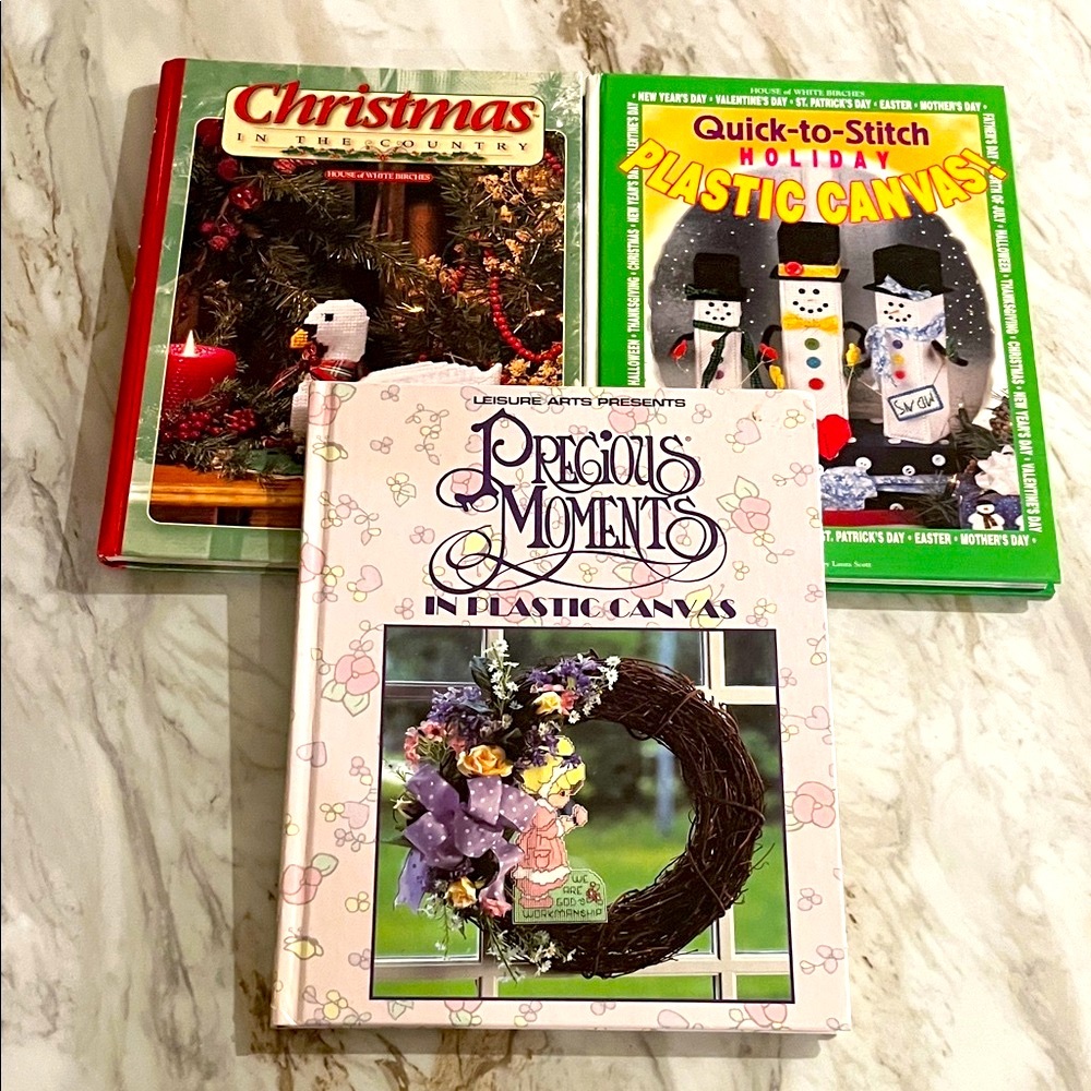 3 Plastic Canvas Project Hardcover Books EXC